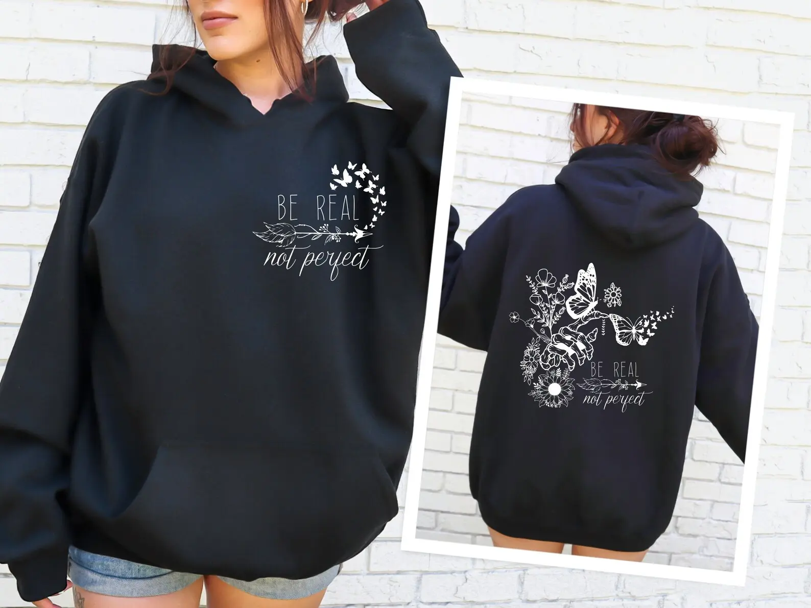 Be Real Not Perfect Hoodie, Be Real Hoodies, Cute Real Estate Hoodie, Motivational Gift, Motivational Saying Hoodie, Real Astate Agent
