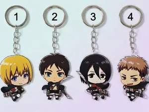 Attack on Titan Keychain Set, AOT Shingeki no Kyojin Anime Acrylic Charm, Gift for Attack on Titan Fans