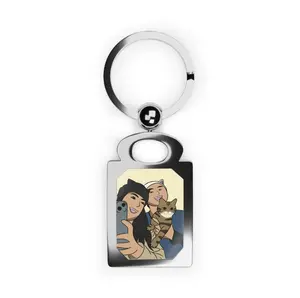 Personalized Rectangle Photo Keyring Custom Keepsake for Pet Lovers and Friends Vibrant Colors Bright Designs Glossy Finish Strong Swivel Keyring Ideal for Birthdays Anniversaries Holidays