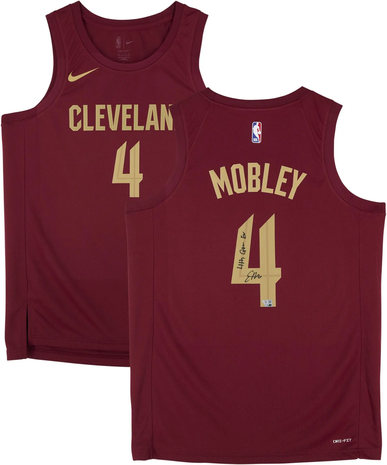 Evan Mobley Cleveland Cavaliers Autographed Nike Red 2022-2023 Icon Swingman Jersey with "4th Quarter EV' Inscription - Fanatics Authentic Certified