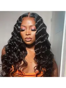 Glueless Wet and Wavy 5x5 HD Lace Closure Wigs Human Hair Deep Wave Deep Curly 180 Density Pre Plucked Brazilian Virgin Lace Front Wigs