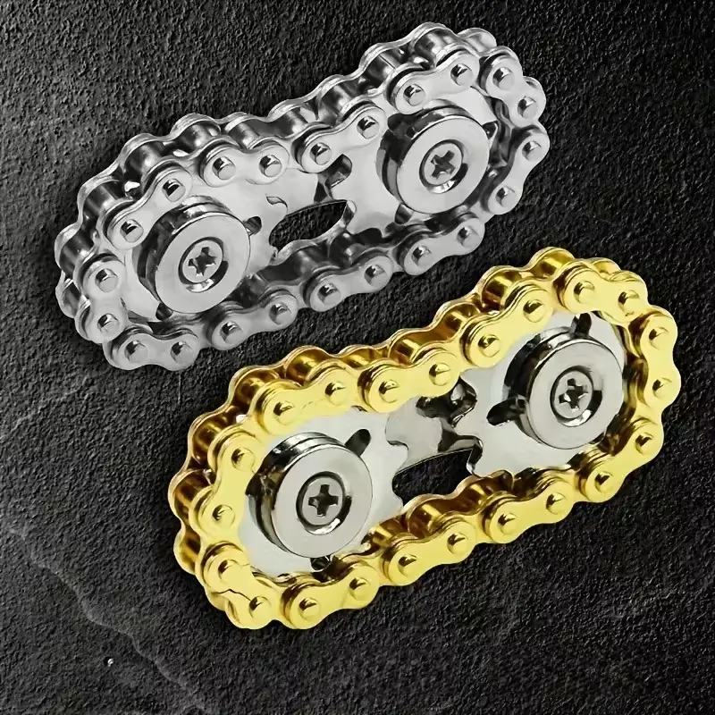 Metal Gear Finger Spinner Chain, Silver Color, Relax Adult Toy, Stress Relief Fidget, Finger Exercise, Decoration, Durable Metal, Stress Relief Tool