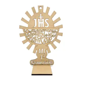 8 and 12 inch Wooden stand up Mi Primera Communion cross. Decor Religious