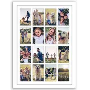Americanflat Signature Collage Frame Fits 16 4x6 Photos Acrylic Wall Display Lightweight Crystal-clear Glazing Ideal for Family Memories