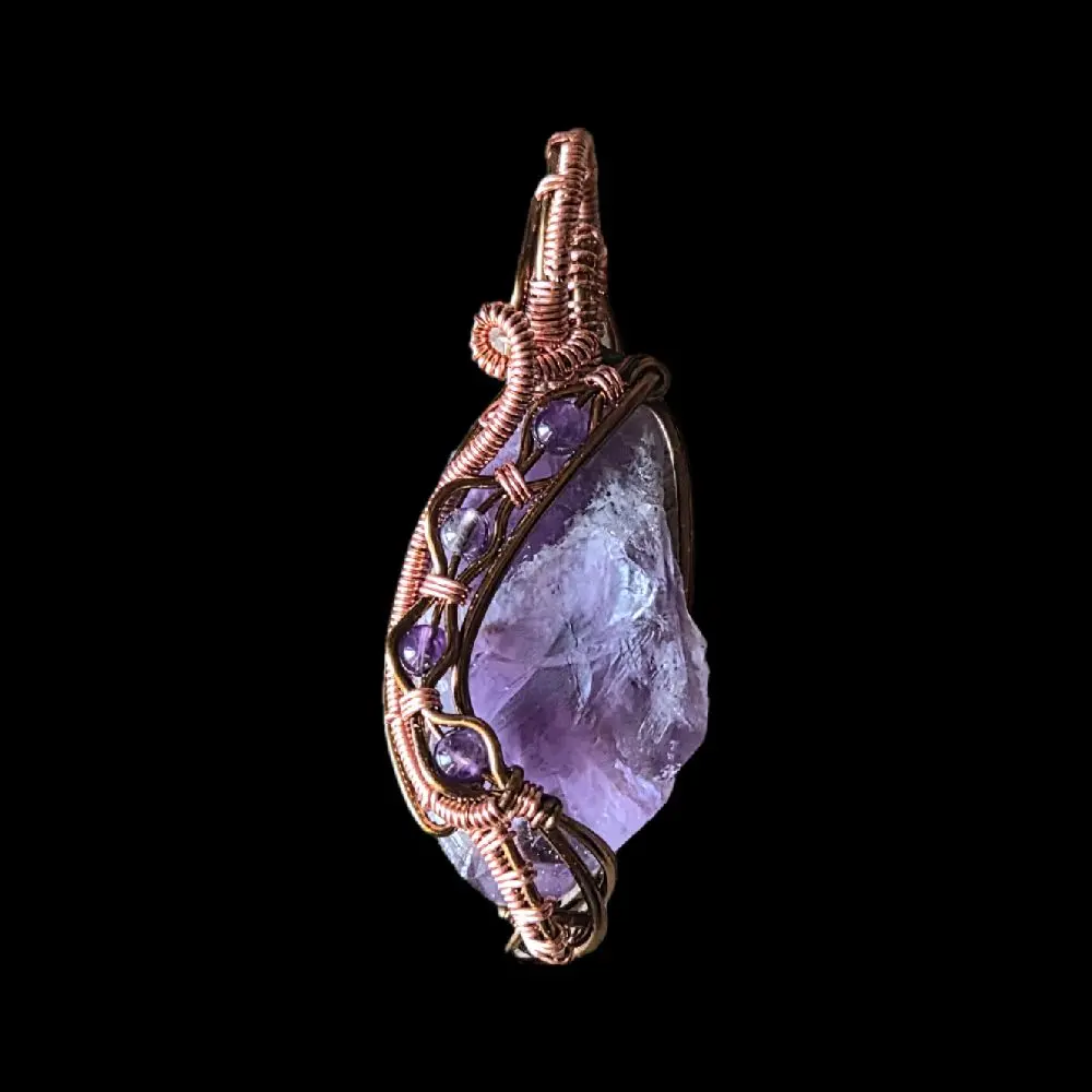 Wire Wrapped Amethyst Amulet