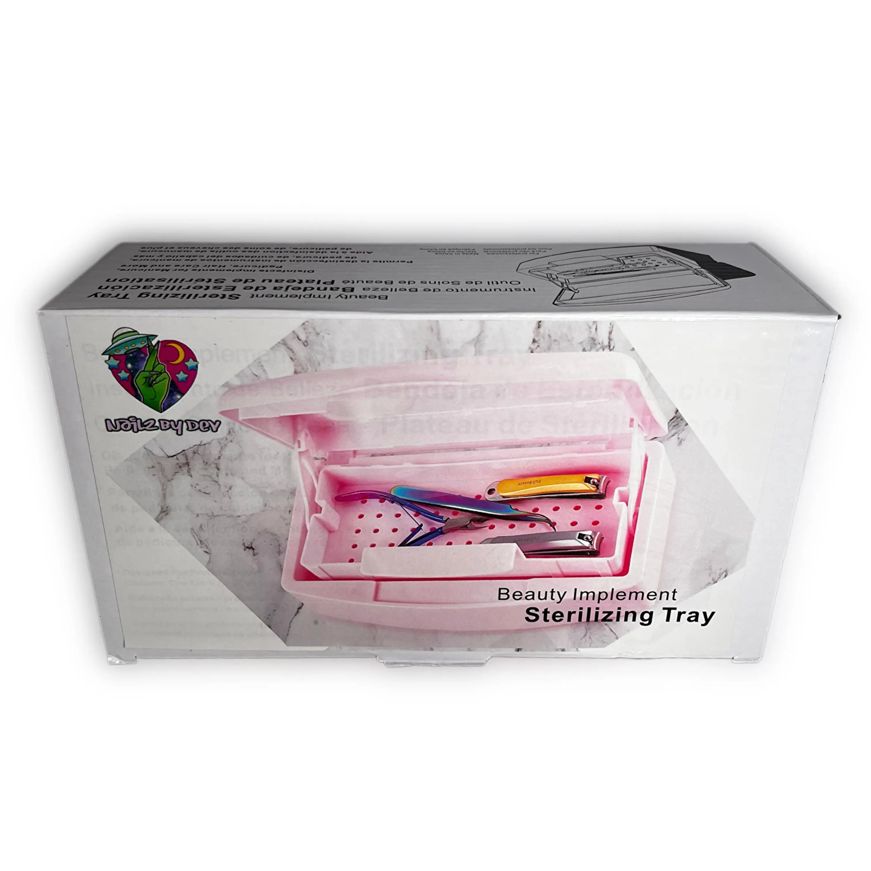 NAIL TOOL STERILIZING TRAY PINK/WHITE