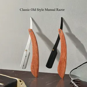 Classic Old Style Manual Razor for Shaved Heads & Facial Contouring - Hairdressing & Salon Razor with Shaver Holder