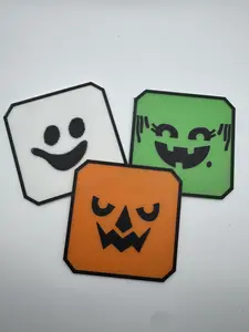 McDonald's Inspired Boo Bucket Drink Coasters Retro Halloween Table Décor with Ghost Goblin & Witch Designs for Spooky Nostalgia