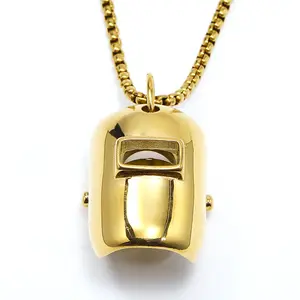 2000s jewelry Simple fashion welder mask titanium steel pendant men's trend necklace