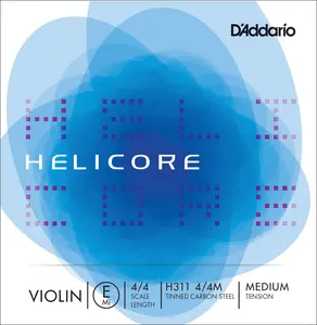 D'Addario Helicore Violin Single E String, 4/4 Scale, Medium Tension