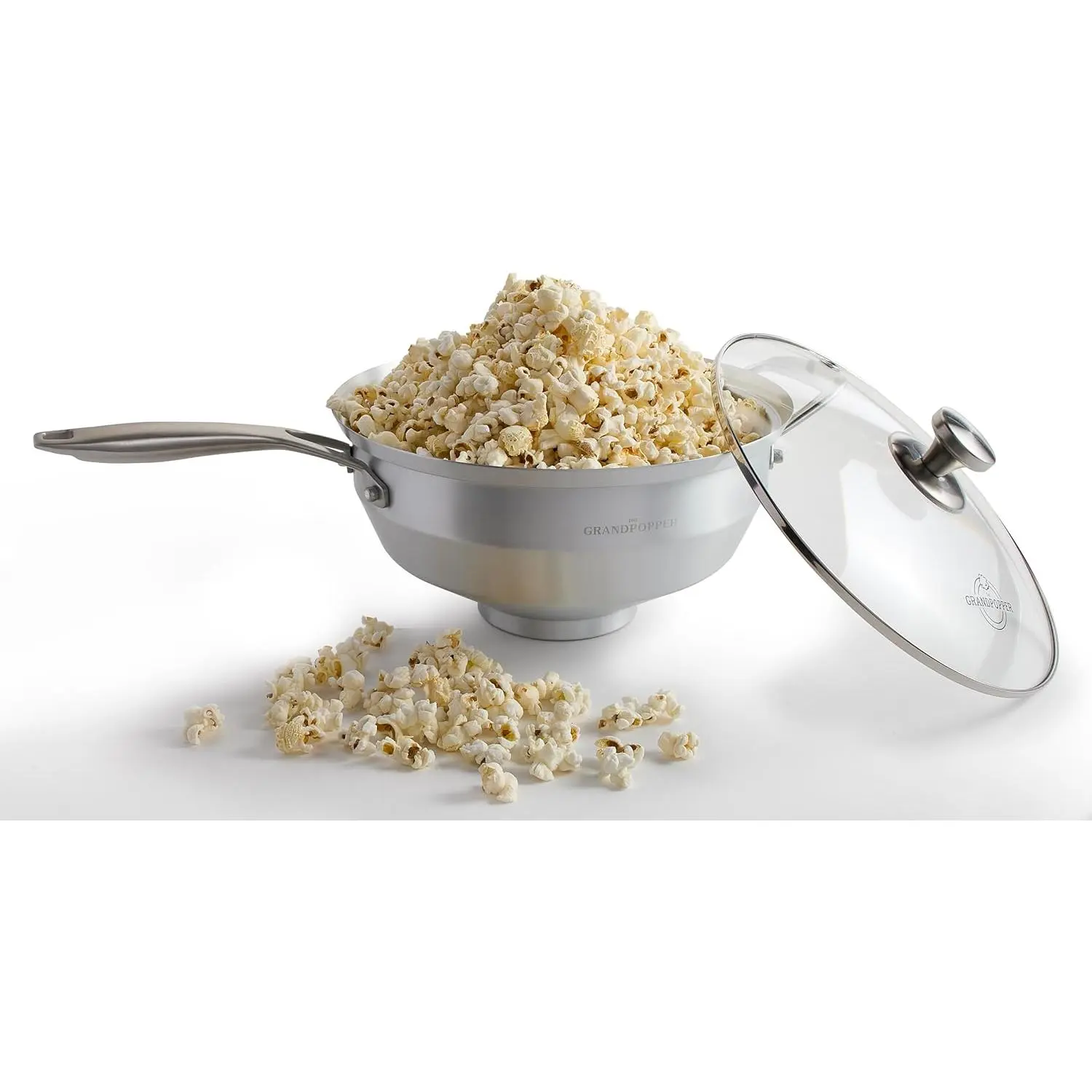 The Grandpopper Popcorn Popper | No-Shake, No-Stir  Stovetop Popcorn Maker | Popcorn Pan | Popcorn Pot | Pops Kernels Perfectly Without  | Easy Serving