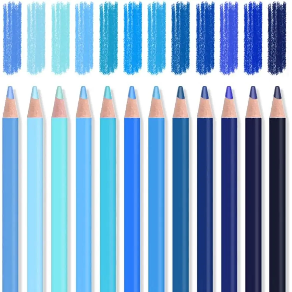 12Pcs Blue Colored