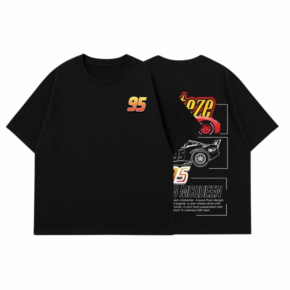 Retro Two Side Cars Gildan T-Shirt , Cars Movie T-Shirt,Mcqueen and Mater Retro Vintage Unisex Oversized Anime Graphic Tee – Trendy Y2K Acid Gildan,Manga Game Movie Lover Gift For Fans Merch