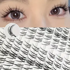 Thai style upper eyelashes, large capacity, 100 clusters, single cluster DIY, fine black stem, C curl, natural cross, fluffy, on camera, daily segmented false eyelashes, extended clusters, simulated eyelashes, length 10-13mm, DIY Eyelash Extensions