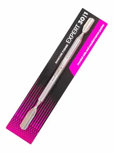 Staleks Pro Expert Cuticle Pusher 30 1 Stainless Steel Exfoliator with Rounded Wide & Narrow Design for Nail Art & Care Precision Tool for Expert-Level Needs