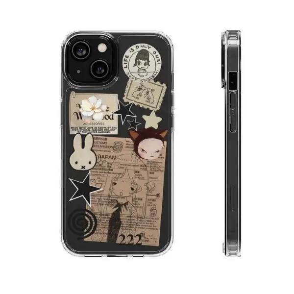 Japanese Aesthetic Nara Yoshimoto Receipt Protective Polycarbonate-TPU Phone Case - Shockproof, Waterproof Casing with Full Print, Anti-Drop for iPhone 11,12,13,14,15,16,17 Pro Max, Air, Plus Multi-Model Accessory