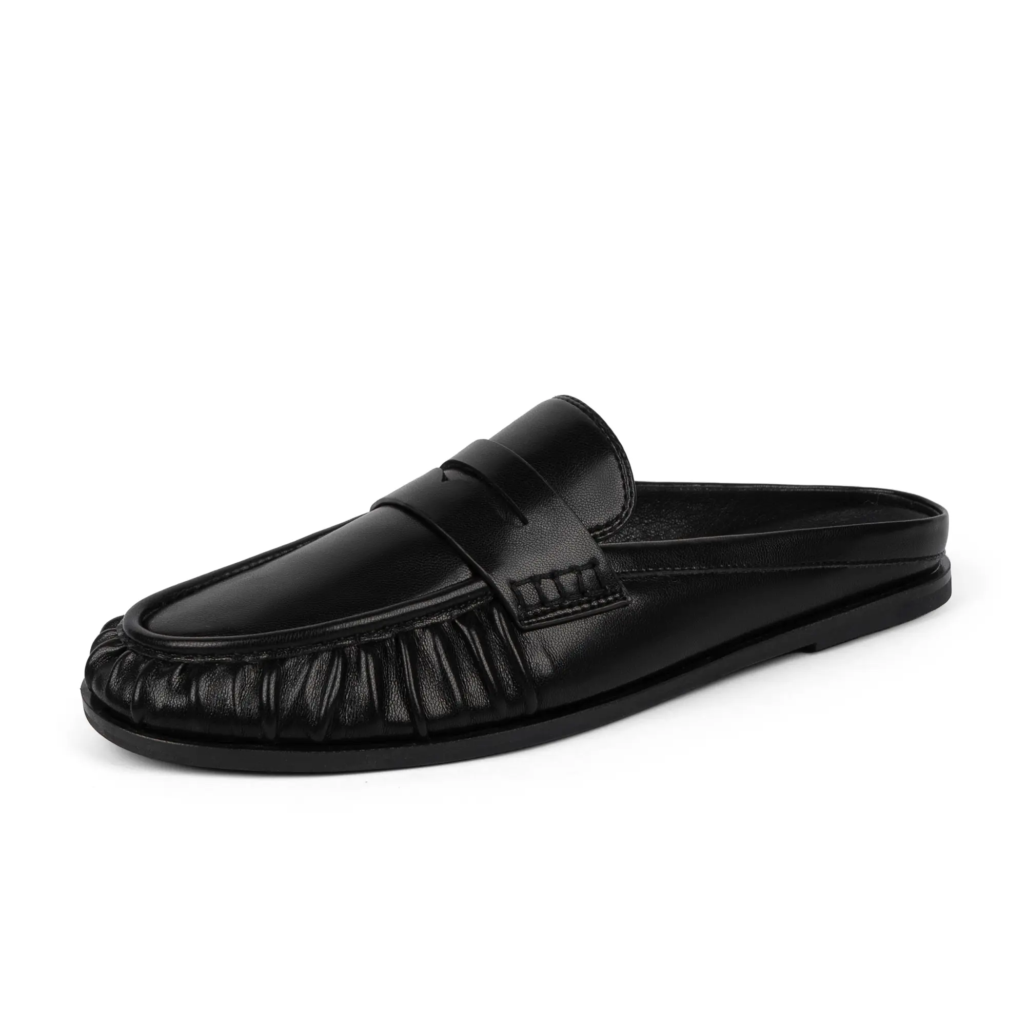 [QIY]Mules for Women Penny Loafers Comfortable Dressy Slip on Backless Flats Slides Slippers Walking Casual Office Shoes