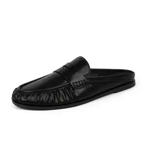 [QIY]Mules for Women Penny Loafers Comfortable Dressy Slip on Backless Flats Slides Slippers Walking Casual Office Shoes