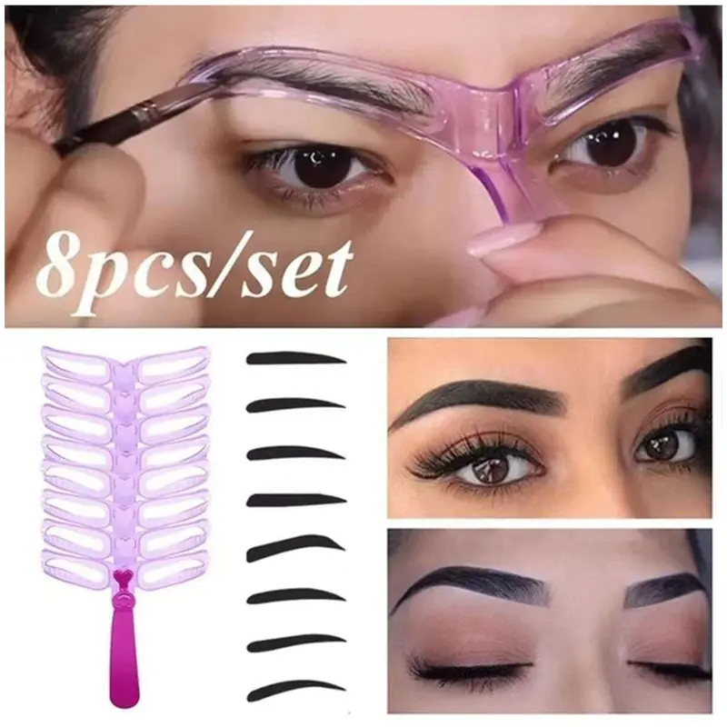 3rd Gen Eyebrow Shaping Kit, Handheld Lazy Brow Stencil Tool, 4‑8 Brow Shapes, Easy Eyebrow Makeup Helper
