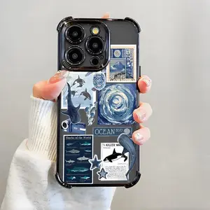 Whale Shark Pattern Phone Case,Electroplated Cover with Airbag Shockproof Slim Soft TPU Cover for【iPhone,Galaxy and Google】--975