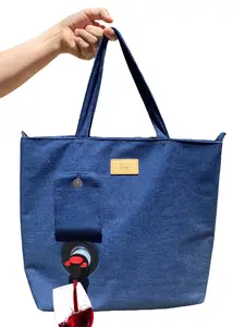 Eterno Vino - Water Resistant Dark Jean Wine Purse With Hidden Spout