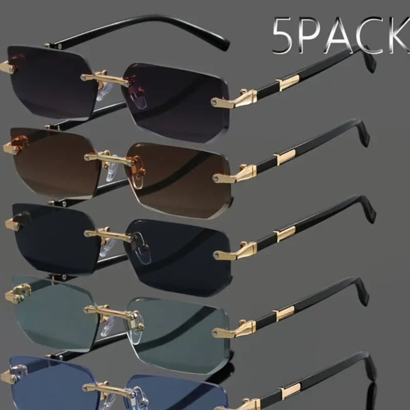 Unisex Vintage Fashion Tinted Lens Glasses, Trendy Casual Rimless Glasses for Everyday Use, Fashion Accessories for Outdoor Activities, Stylish Glasses, Trendy Shades, Fashion Eyewear