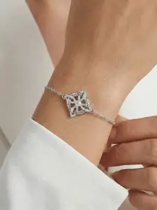 Witch Knot Cubic Zircon Bracelet Celtic Knot for Daily Wear & Gifting, Copper Chain Bracelet for Women Men, Adjustable Extender with Sparkling Center Stone, Mystic Knot Symbol Jewelry for Pagan Wiccan Fans, Halloween & Festival Style