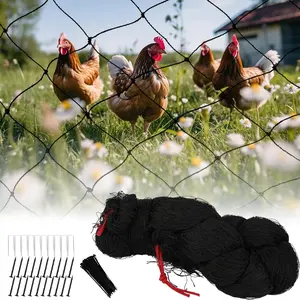 Bird Netting 50x50ft with 2.4" Square Mesh for Chicken Coop, Heavy Duty Nylon Reusable Poultry Netting Bird Net Deer Fence for Garden, Farm, Orchard, Garden Net Protect Fruit Trees, Plant & Vegetables