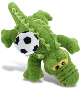 SUPER-SOFT PLUSH - GREEN ALLIGATOR SMALL 14" WITH SOCCER PLUSH