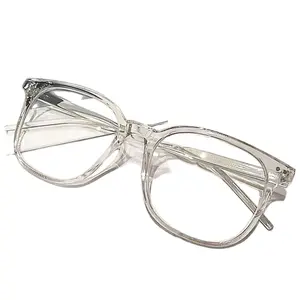3-Pack Unisex Trendy Square Plain Glasses, Slim Face Flattering Fashion Eyewear, Casual Stylish No-makeup Essential Eyeglasses, All-match Lightweight Spectacles for Men Women Daily Indoor Outdoor Casual Matching