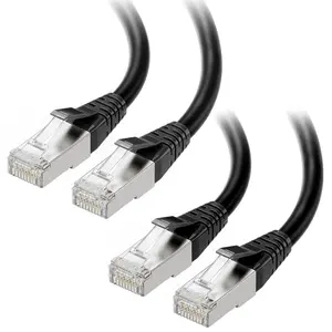 [Cat8 Certified 2-Pack 40Gbps Shielded  8 Ethernet  - 25ft, 2000Mhz Category 8 Ethernet Cord, Cat8  for Gaming, Black