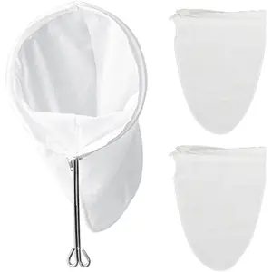 3 count Ultra Fine Mesh Strainer Bags, Fine Mesh Strainer with Handle,  Cheesecloth Strainer for Coffee, Nut Milk, Butter, , Juices (Small Size)