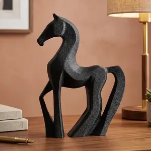Horse Figurine, Minimalist Equestrian Model, Modern Animal Decor, 3D Printed Gift Art