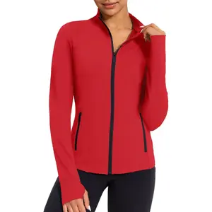 Women's Workout Jacket Zip Up Athletic Lightweight Running Yoga Jacket with Pockets