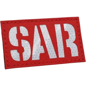 2x3.5 Search and Rescue Combat Tactical Morale Fastener Patch (Red Solas Reflective)