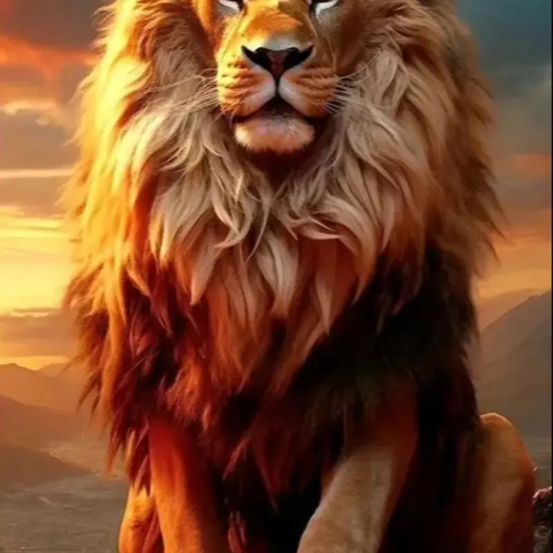 Lion Pattern DIY Diamond Arts Colorful Painting Kit without Frame, DIY 5D Diamond Arts Colorful Painting Kit, Wall Art Decor for Home Living Room Bedroom, DIY Craft Supplies, DIY Kits