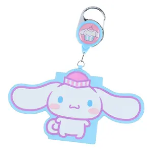 Hello Kitty and Friends Snack Shop Cinnamoroll Retractable ID Badge Reel Lanyard Keychain with Lobster Claw Clasp