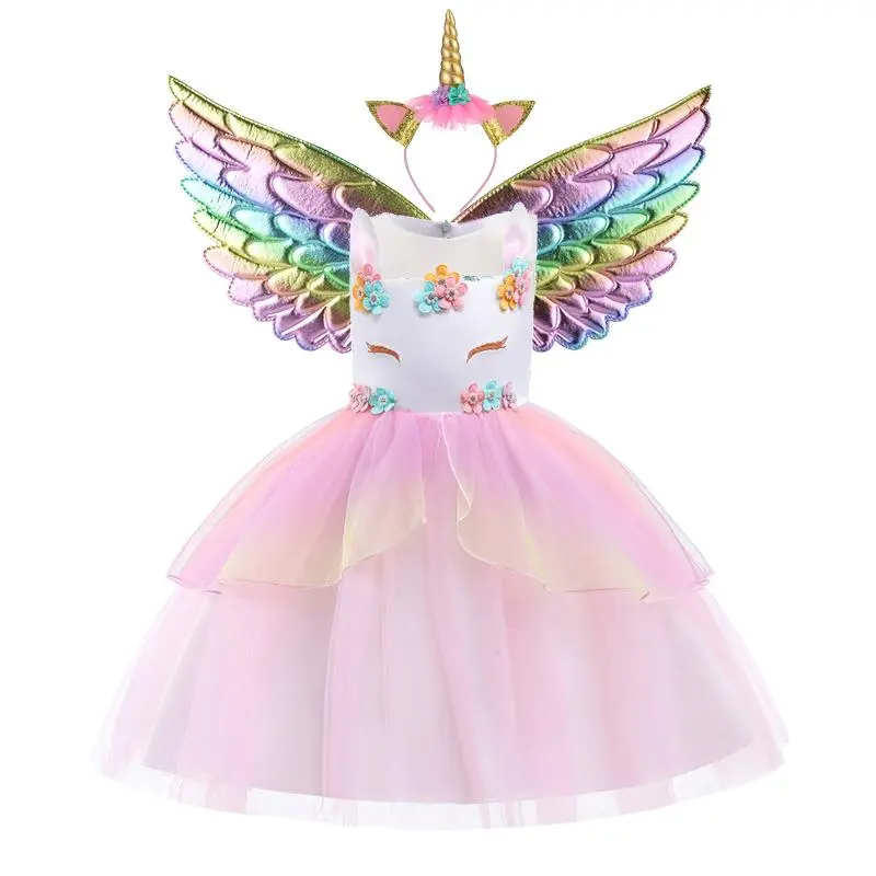 Pink Cartoon Cosplay Costume Fancy Carnival 020 Flower Kids Clothes Performance Princess Theme Party Holiday Girls Ball Gown Children Cocktail Dress 2 3 7 8 9 108Y