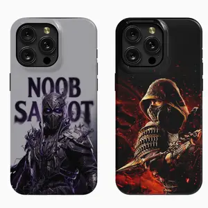 Mortal Kombat II NOOB SAIBOT and SCORPION Sublimation Tough Case Shockproof Dual Layer Soft TPU Bumper & PC Hard Shell for Samsung S21-S26 Plus Ultra Fe & iPhone 7-17 Pro Max Plus Air Mini