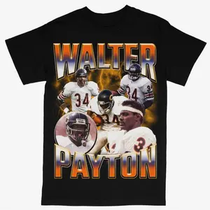 Walter Payton T-shirt For Men Women, For Fans Unisex Casual Streetswear Top Chicago Bears Football