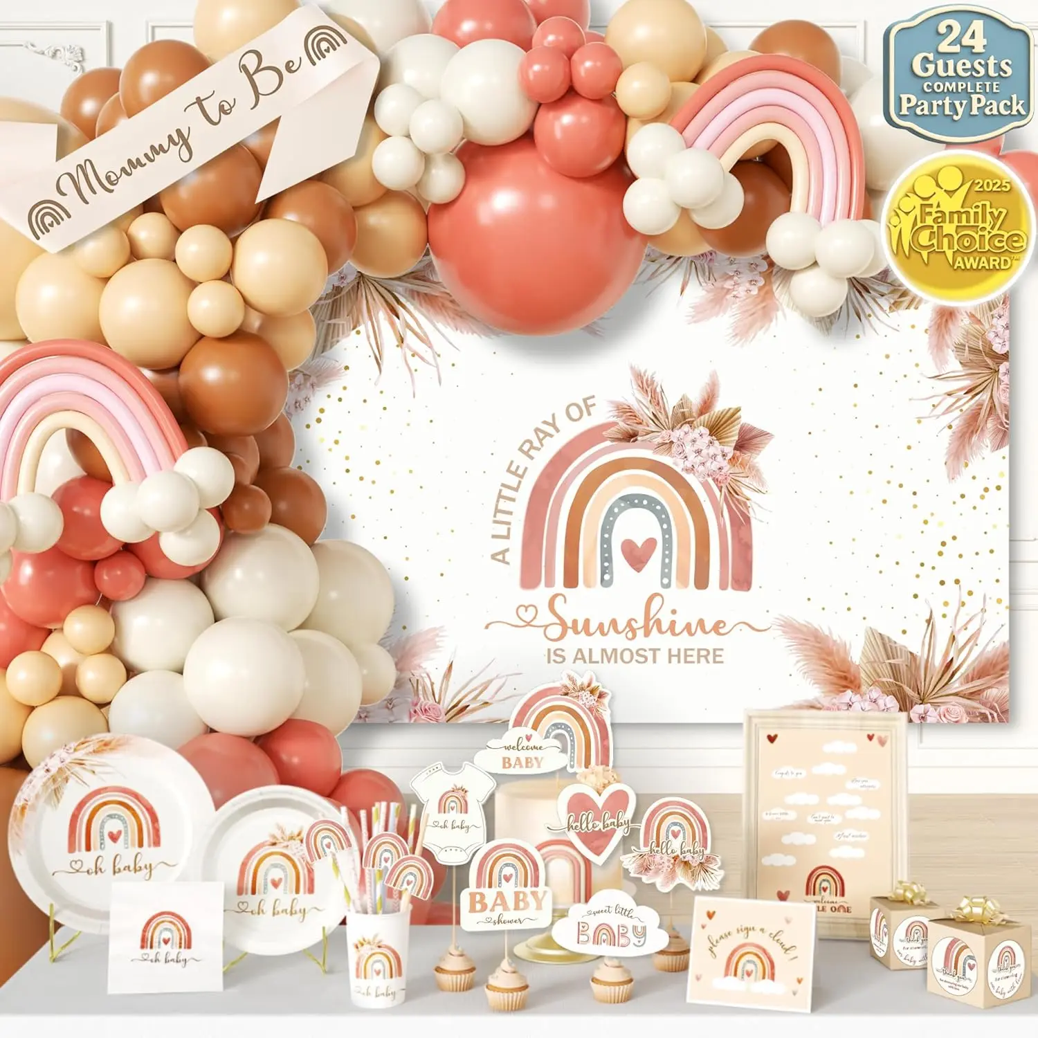 All-in-One Boho Baby Shower Decorations