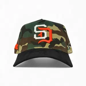 WL CAMO LETTER SD REMASTERED HAT w/ SEUDE BRIM SATIN LINING SNAPBACK