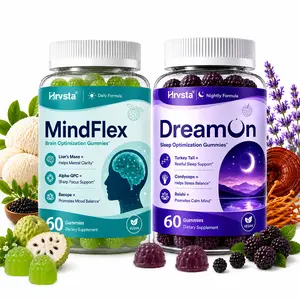 Day & Night Gummies Bundle – MindFlex Brain Support Gummies & DreamOn Sleep Gummies, Lion’s Mane, Alpha GPC, Bacopa, Turkey Tail, Cordyceps & Reishi Mushroom Blend, Vegan Formula, 60 Gummies Each