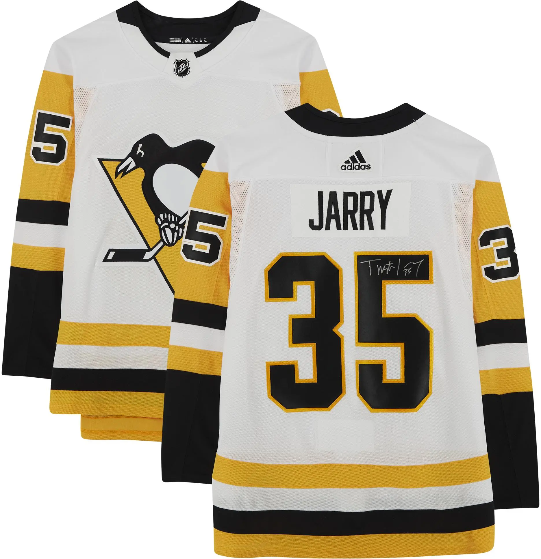 Tristan Jarry Pittsburgh Penguins Autographed White Adidas Authentic Jersey - Fanatics Authentic Certified