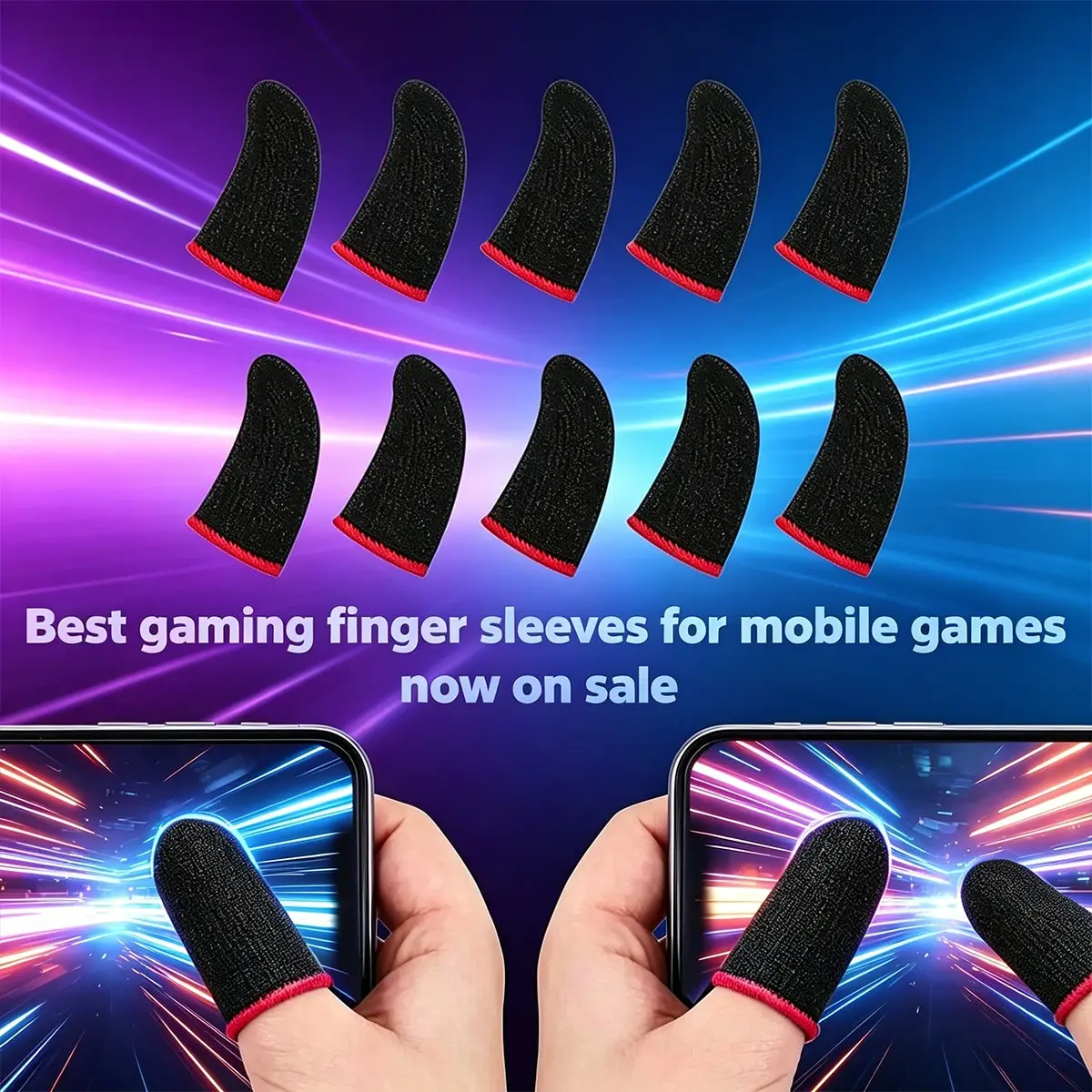 10pcs Carbon Fiber Gaming Finger Sleeves, Gaming Accessory, Anti-Slip Sweatproof Breathable, for Phone, Switch, Game Controller, Father's Day Gift