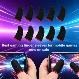 10 Pcs Gaming Finger Gloves, High Sensitivity Sweat-Proof Touchscreen Thumb Gloves, 24 Pins Superconductive Fiber, Esports Game Accessories, Finger Sleeves