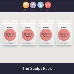 Kind Patches The Sculpt Pack: 4 packs of Berberine Patches, Support Metabolism, Steady Release, Vegan, 4 Months Supply