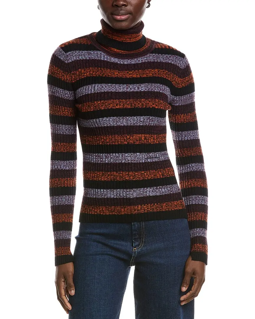 GANNI Sprayed Merino Wool Rib Open Back Sweater