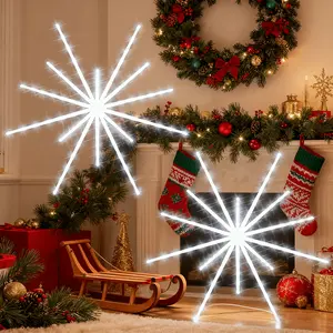 56 LED Hanging Starburst Firework Lights 8 Lighting Modes Multicolor RGB Effects Outdoor Decor for Garden Camping Christmas Parties Traditional Ornaments Decoration