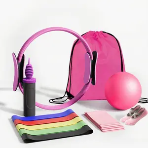 Pilates Essentials Kit for Women, Home Pilates Kit – 12" Pilates Ring, 9" Pilates Ball, Stretching Strap, 5 Resistance Bands, Yoga Socks, Pilates Kit for Home Workouts, Core Strength & Flexibility equipment accessory tik topshop yoga mat Toning